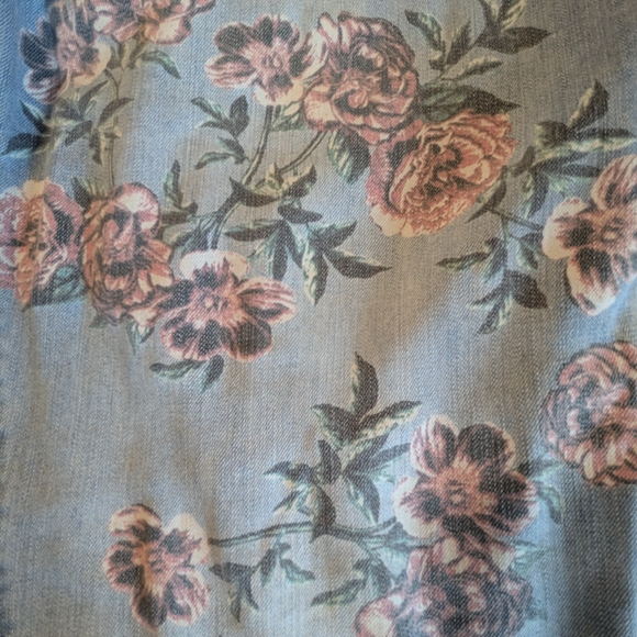 Vintage American Bestie Gratia Rose Floral Mid-Rise Stretch Denim Jeans - Picture 5 of 11